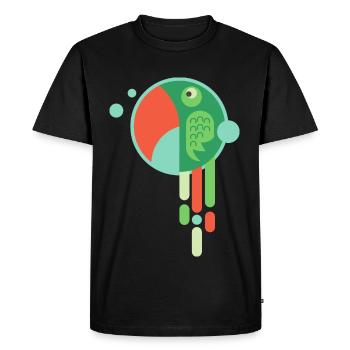 COLORFUL PARROT - Funny cartoon bird gift - Men's Premium Organic T-Shirt - black - Front - Nico (187cm)