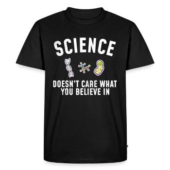 Naturwissenschaft - La science s’en fiche - T-shirt Premium bio Homme - noir - Devant - Nico (187cm)