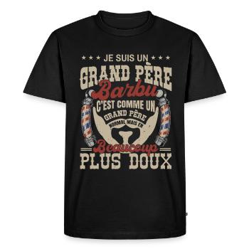 Je suis un grand père barbu normal fans barbe - T-shirt Premium bio Homme - noir - Devant - Nico (187cm)