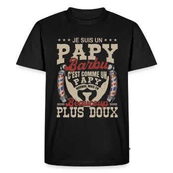 Je suis un papy barbu normal fans barbe - T-shirt Premium bio Homme - noir - Devant - Nico (187cm)