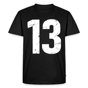 Cool Number 13 - 13 Years Old 13th Birthday Gift - Men's Premium Organic T-Shirt - black - Front - Nico (187cm)