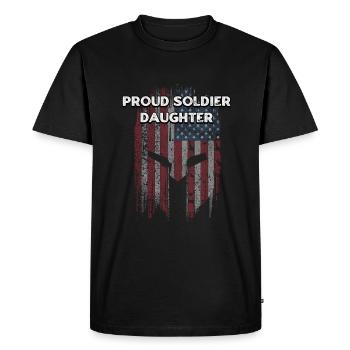 Fière fille soldat américaine patriotique États-Unis - T-shirt Premium bio Homme - noir - Devant - Nico (187cm)