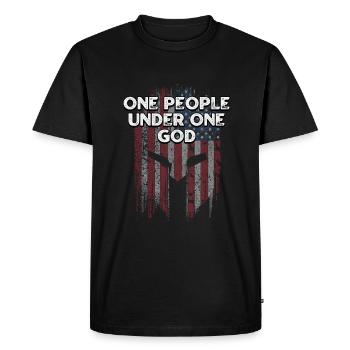 Un seul peuple sous un seul Dieu patriotique américain - T-shirt Premium bio Homme - noir - Devant - Nico (187cm)
