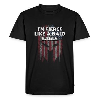 Im Fierce Like a Bald Eagle Proud American - Men's Premium Organic T-Shirt - black - Front - Nico (187cm)