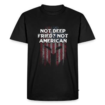 Pas frit Pas américain drôle 4th of July - T-shirt Premium bio Homme - noir - Devant - Nico (187cm)