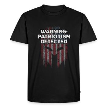 Avertissement Le patriotisme a détecté l’indépendance américaine - T-shirt Premium bio Homme - noir - Devant - Nico (187cm)
