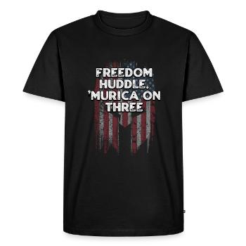Freedom Huddle Murica le 4 juillet - T-shirt Premium bio Homme - noir - Devant - Nico (187cm)