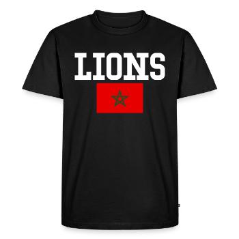 Moroccan Lions - Men's Premium Organic T-Shirt - black - Front - Nico (187cm)