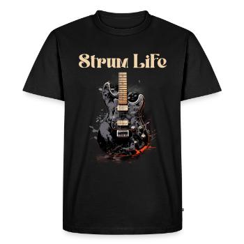 Strum Life Citation Drôle Professeur de Guitare - T-shirt Premium bio Homme - noir - Devant - Nico (187cm)