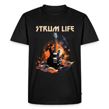 Strum Life Citation Drôle Professeur de Guitare - T-shirt Premium bio Homme - noir - Devant - Nico (187cm)
