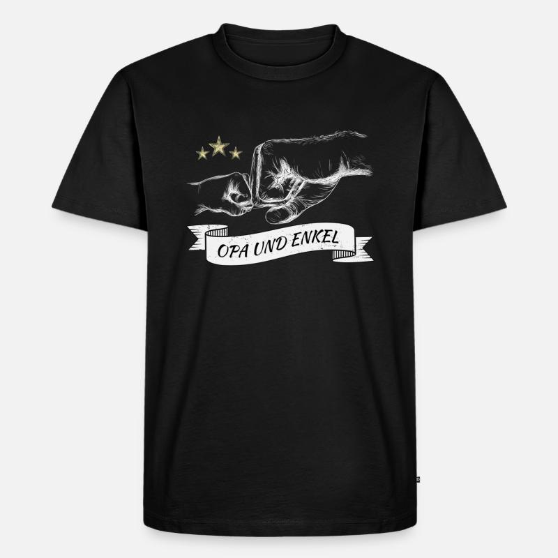 Opa und Enkel Geschenk - Männer Premium Bio T-Shirt - Schwarz