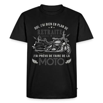 motard retaité cadeau humour motard moto retraite - T-shirt Premium bio Homme - noir - Devant - Nico (187cm)