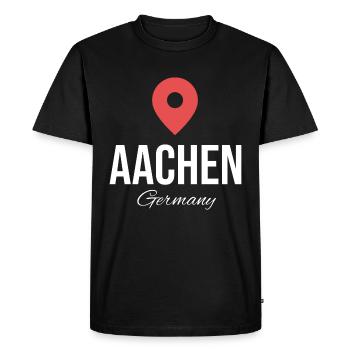 Aix-la-Chapelle, Allemagne, Cathédrale d’Aix-la-Chapelle Allemagne - T-shirt Premium bio Homme - noir - Devant - Nico (187cm)