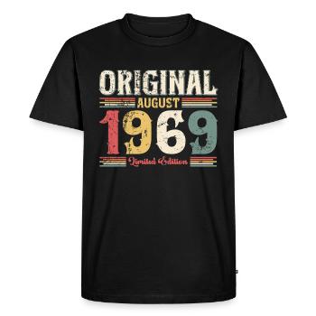 55. Geburtstag Original August 1969 Jahrgang 1969 - Männer Premium Bio T-Shirt - Schwarz - Vorne - Nico (187cm)