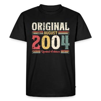 20th Birthday Original August 2004 Year 2004 - Men's Premium Organic T-Shirt - black - Front - Nico (187cm)