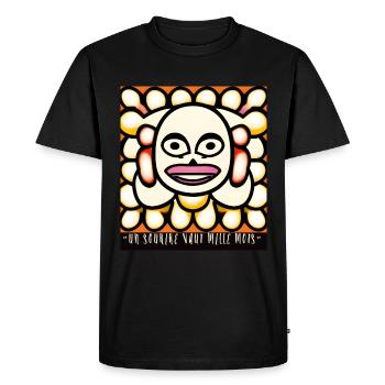 A SMILE IS WORTH A THOUSAND WORDS - Men's Premium Organic T-Shirt - black - Front - Nico (187cm)