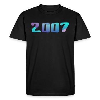 Cadeau Anniversaire 2007 Millésime 2007 Rétro 2007 - T-shirt Premium bio Homme - noir - Devant - Nico (187cm)