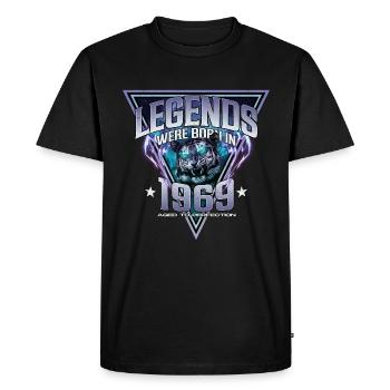 Des légendes sont nées en 1969 - T-shirt Premium bio Homme - noir - Devant - Nico (187cm)