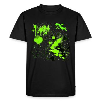 Green splatter - Men's Premium Organic T-Shirt - black - Front - Nico (187cm)