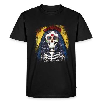 Santa Muerte or Mexican Holy Death - Men's Premium Organic T-Shirt - black - Front - Nico (187cm)