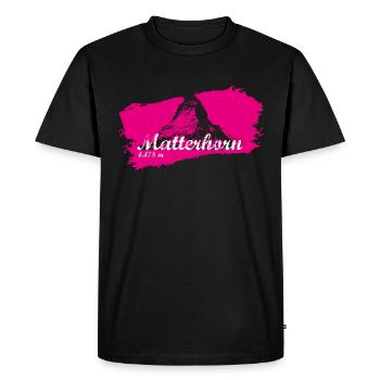 Cervin - Cervin en rose - T-shirt Premium bio Homme - noir - Devant - Nico (187cm)