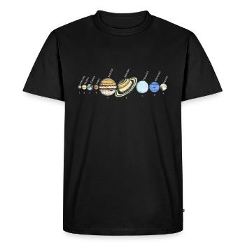Système solaire Planètes astrophysiques, Système solaire - T-shirt Premium bio Homme - noir - Devant - Nico (187cm)