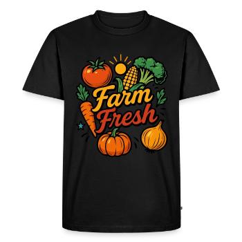 Conception colorée de légumes frais de la ferme - T-shirt Premium bio Homme - noir - Devant - Nico (187cm)
