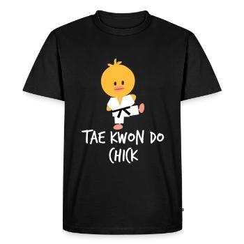 Cadeau drôle de taekwondo femme fille poussin - T-shirt Premium bio Homme - noir - Devant - Nico (187cm)