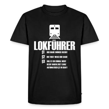 Train driver Saying Profession Job Funny - Men's Premium Organic T-Shirt - black - Front - Nico (187cm)