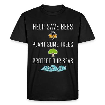 Sauver les abeilles Abeilles Environnement Mer Protection de l'environnement - T-shirt Premium bio Homme - noir - Devant - Nico (187cm)