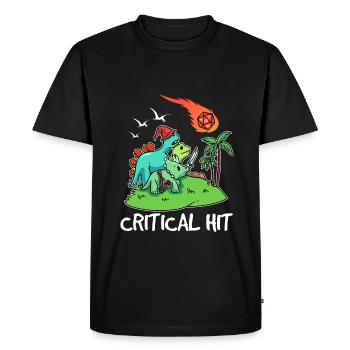 D20 Dinosaure à coup critique - T-shirt Premium bio Homme - noir - Devant - Nico (187cm)