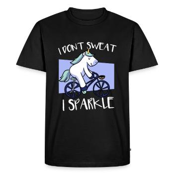 I Don’t Sweat I Sparkle Unicorn Bike Magical - T-shirt Premium bio Homme - noir - Devant - Nico (187cm)