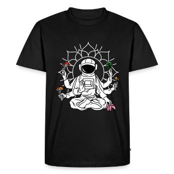 Astronaute Magic Mushrooms Psychedelic LSD - T-shirt Premium bio Homme - noir - Devant - Nico (187cm)
