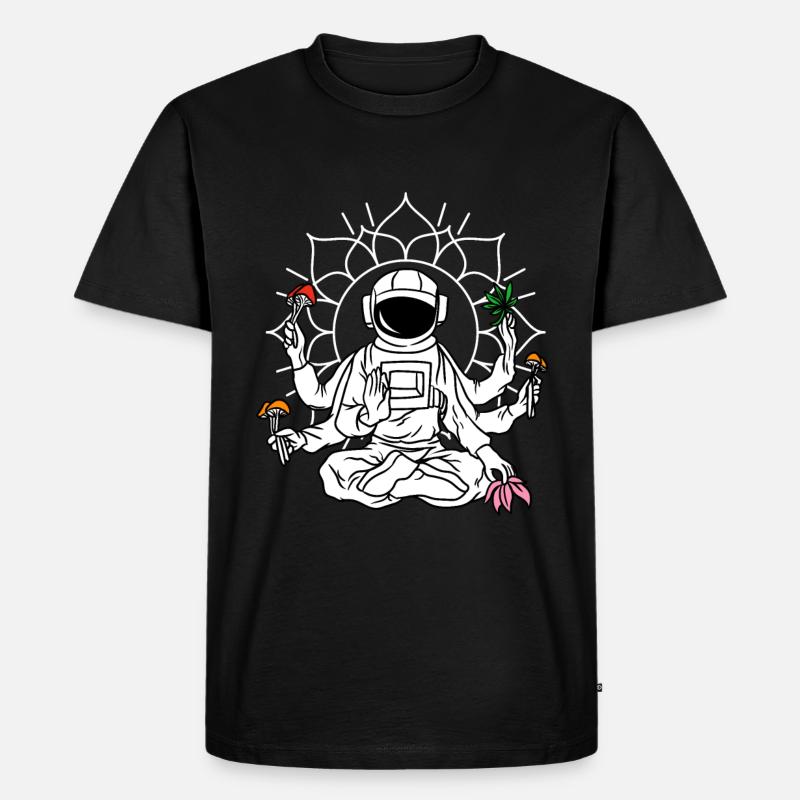 Astronaute Magic Mushrooms Psychedelic LSD - T-shirt Premium bio Homme - noir