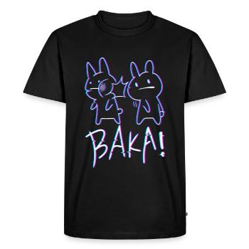 Kawaii Baka Rabbit Japon Vaporwave 80s années 90 - T-shirt Premium bio Homme - noir - Devant - Nico (187cm)