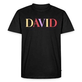 Prénom Homme Espagnol David - T-shirt Premium bio Homme - noir - Devant - Nico (187cm)