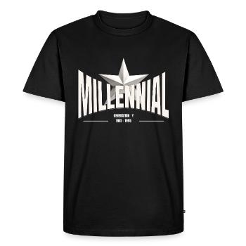 Millennial Star – Generation Y - Men's Premium Organic T-Shirt - black - Front - Nico (187cm)
