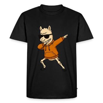 Halloween dabbing llama gift - Men's Premium Organic T-Shirt - black - Front - Nico (187cm)