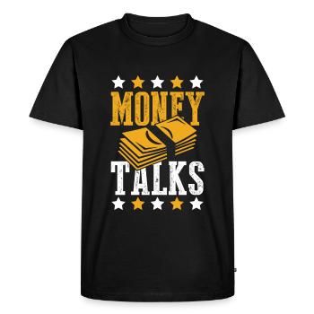 money speaks talks - Men's Premium Organic T-Shirt - black - Front - Nico (187cm)