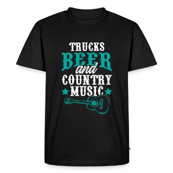 camions bière musique country - T-shirt Premium bio Homme - noir - Devant - Nico (187cm)
