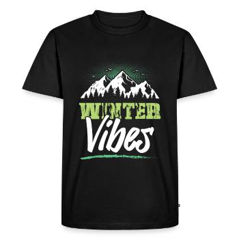 Winter Vibes - Men's Premium Organic T-Shirt - black - Front - Nico (187cm)