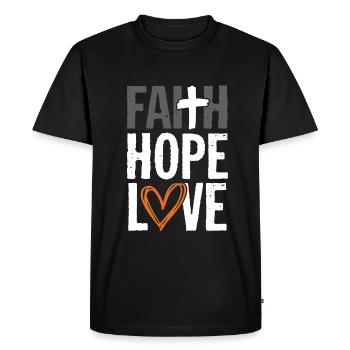 foi espérance amour - T-shirt Premium bio Homme - noir - Devant - Nico (187cm)