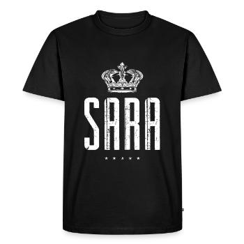 Sara - T-shirt Premium bio Homme - noir - Devant - Nico (187cm)