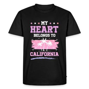 Dicton du cœur californien - T-shirt Premium bio Homme - noir - Devant - Nico (187cm)