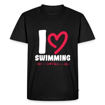 J’adore nager - T-shirt Premium bio Homme - noir - Devant - Nico (187cm)