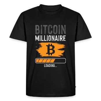 bitcoin Millionaire - Men's Premium Organic T-Shirt - black - Front - Nico (187cm)
