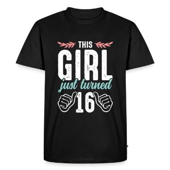 filles 16 anniversaire - T-shirt Premium bio Homme - noir - Devant - Nico (187cm)