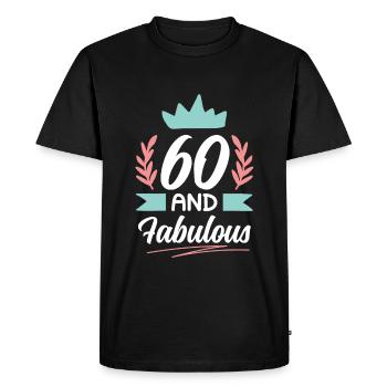 60 and great - Men's Premium Organic T-Shirt - black - Front - Nico (187cm)