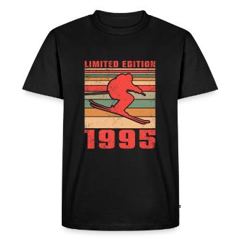 Skieurs Skis de fond Anniversaire 1995 - T-shirt Premium bio Homme - noir - Devant - Nico (187cm)