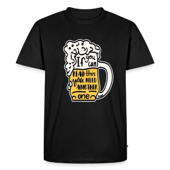 Cadeau drôle de chope de bière - T-shirt Premium bio Homme - noir - Devant - Nico (187cm)
